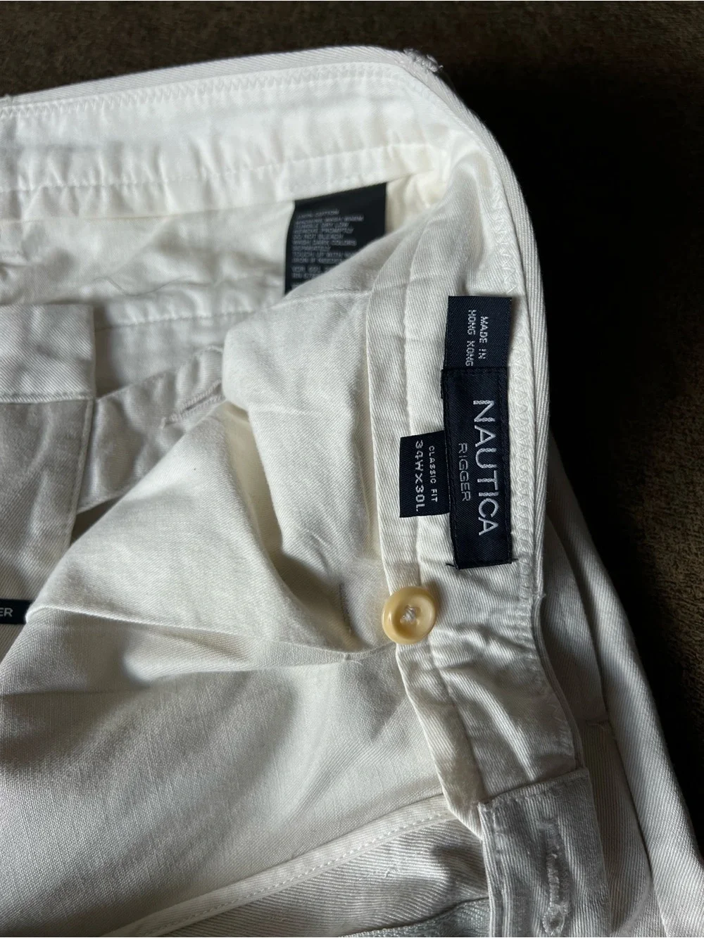 Nautica Men's White Chino Pants